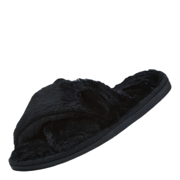 Alie Fluffy Slippers Black