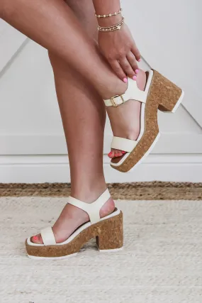 Vintage Havana: Paisley Ankle Strap Heel - Beige